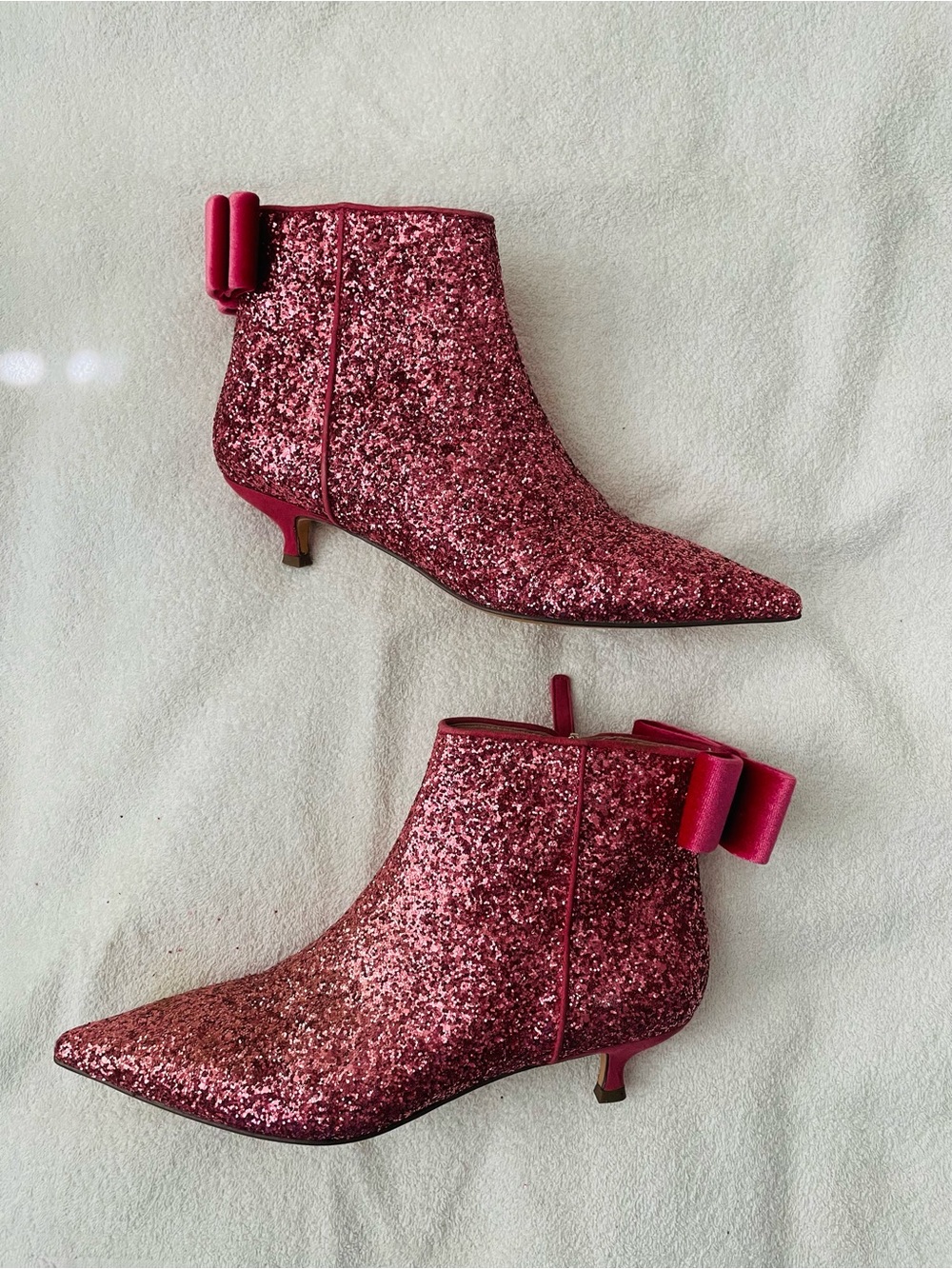 NWOT Kate Spade Glitter Kitten Heel Boot